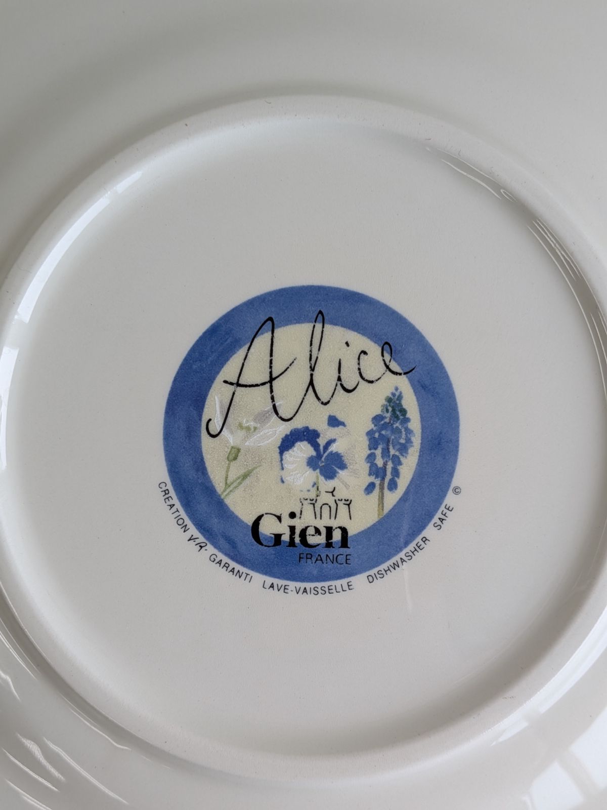 旧ロゴ ジアン GIEN アリス Alice ラウンド30cm 大皿 花柄 フランス