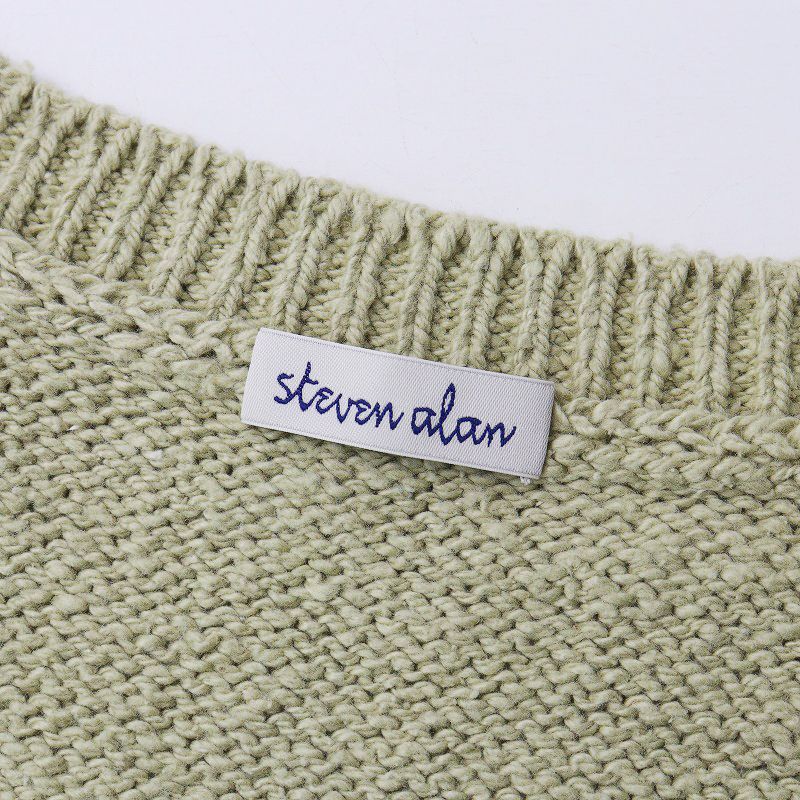 スティーブンアラン Steven Alan コットンVネックニットベスト/カーキ 