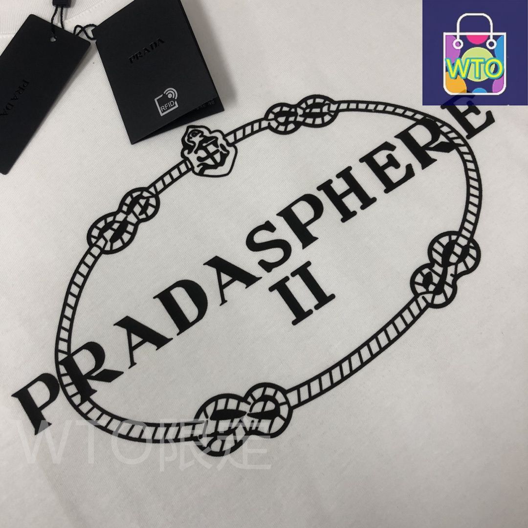 本日限定特価】PRADA 春夏 ロゴプリントTシャツ [本日特価|新品