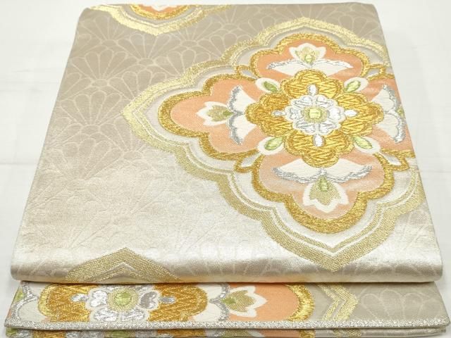 平和屋着物▽本塩沢　単衣　舞葉横段文　正絹　逸品　AAAZ1674fy 平和屋着物○本塩沢 舞桜文 正絹 逸品 DAAV1414tw