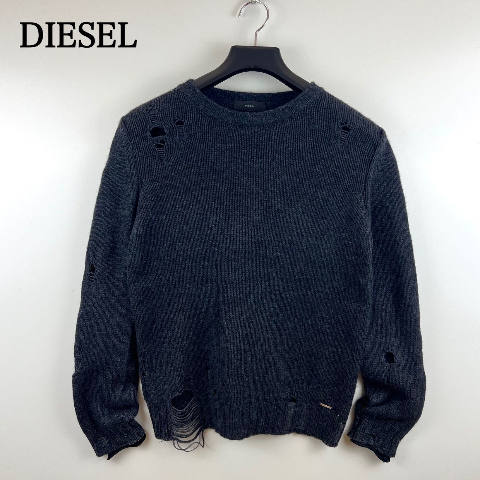 トップス archive 00s diesel Design knit DIESEL y2k style grunge knit sweater XS ディーゼル グランジニット