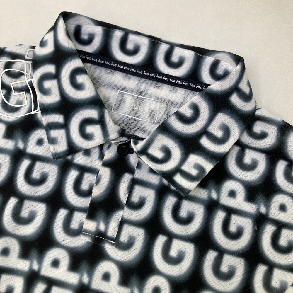 サイズ 5 PGG PEARLY GATES パーリーゲイツ モデル 半袖ポロシャツ ロゴ 総柄 ブラック系 240101538492 ゴルフウェア メンズ ストスト LLC-HASEGAWATOSO_COM