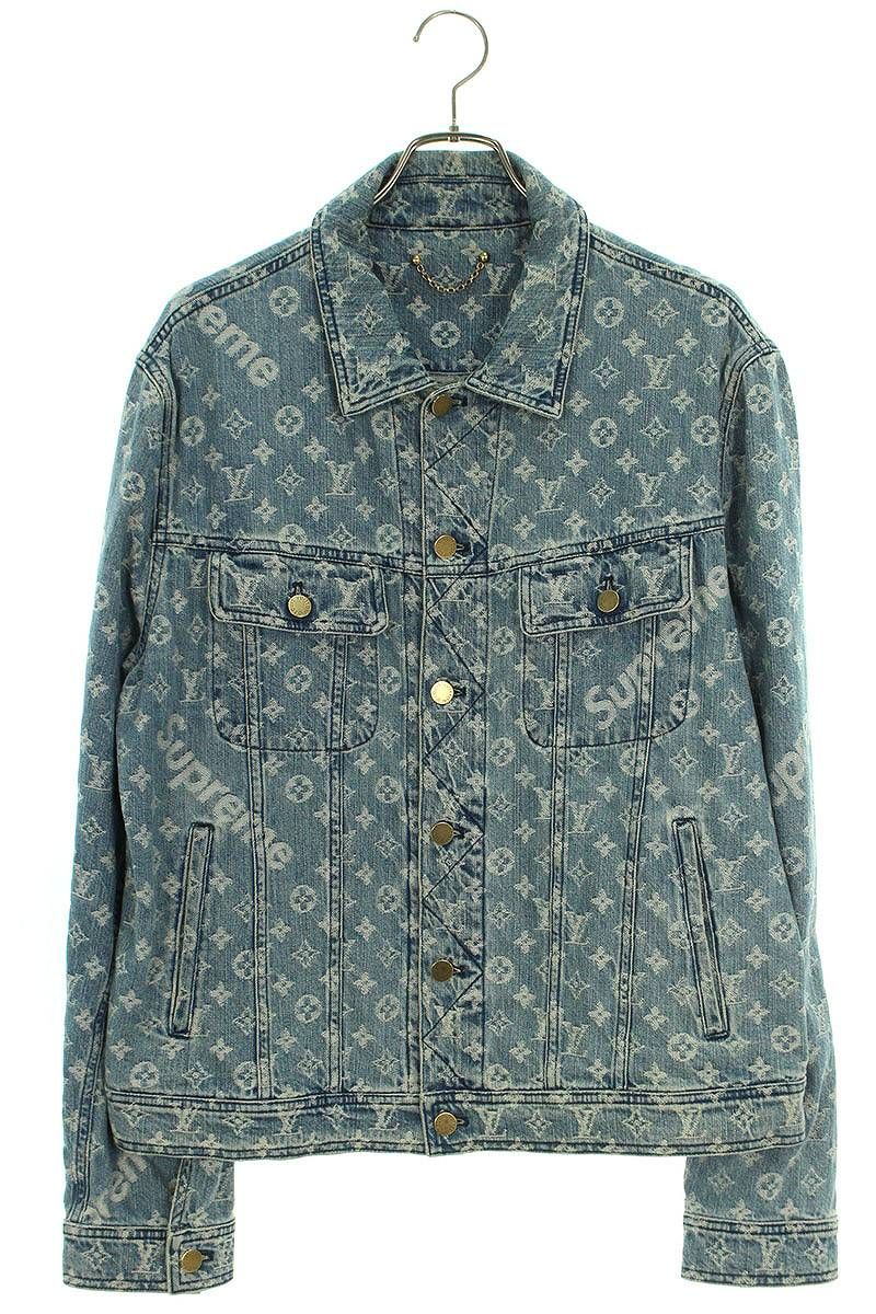 シュプリーム ルイヴィトン 17AW LV Jacquard Denim Trucker Jacket