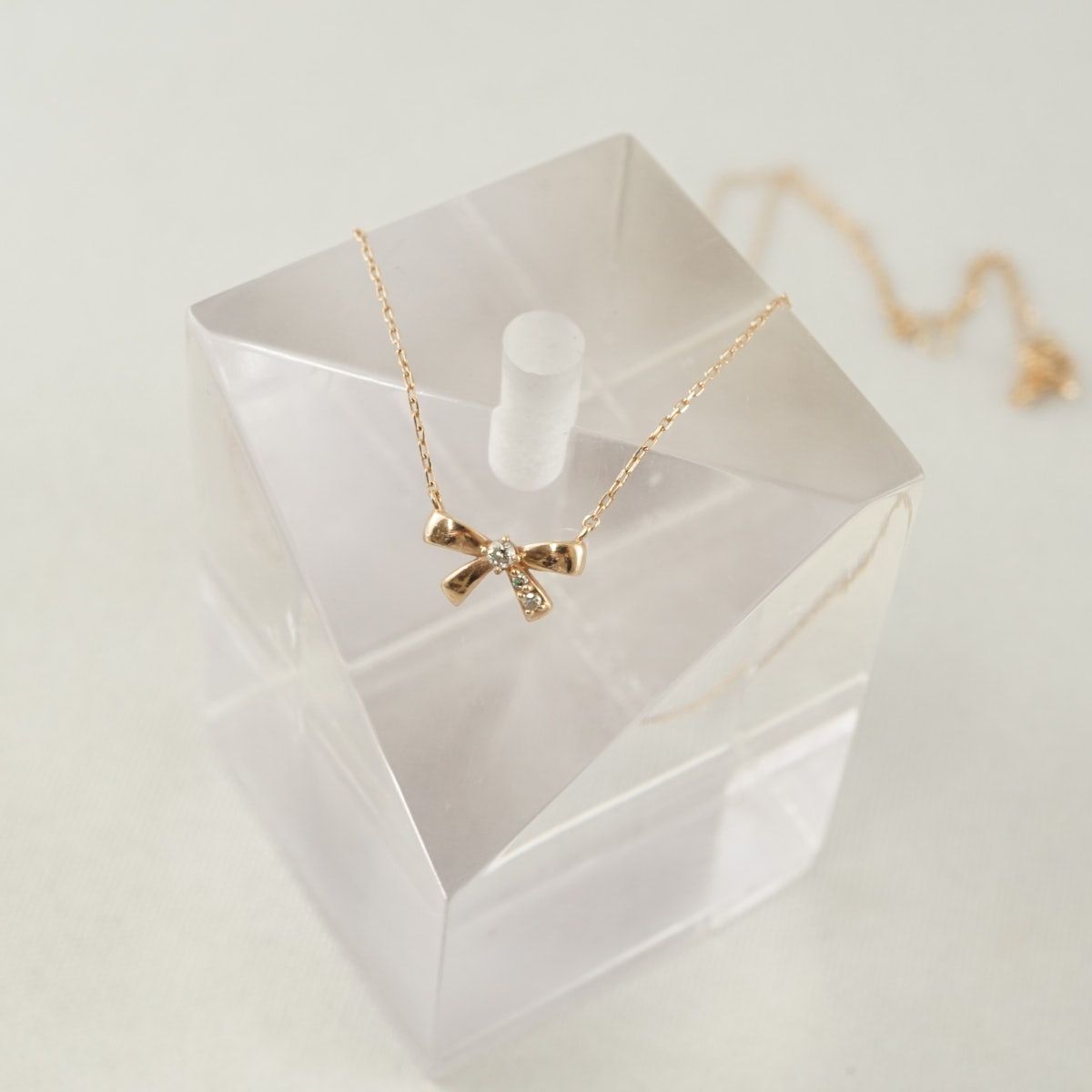 canal4℃ ネックレス 品 K10 リボン ピンク レディース アクセサリー カナル4℃ X7152