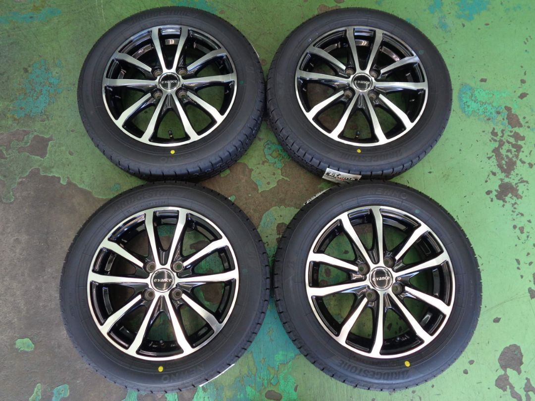 4.5J-14インチ 4H100 45 e vance 155|65R14 NEWNO ホイール タイヤ 4本 軽自動車サイズ♪