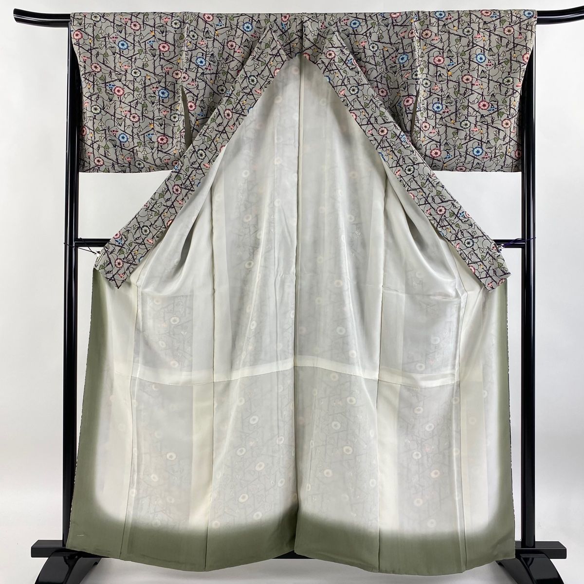 平和屋着物□上質な小紋 枝花文 正絹 逸品 BAAU5964mz 平和屋