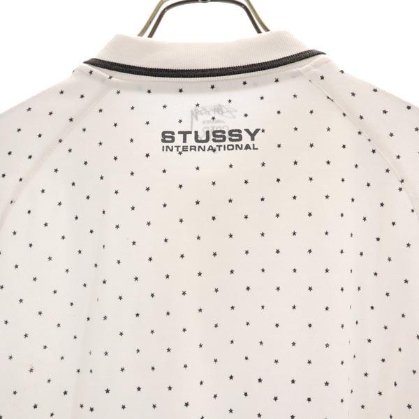 ステューシー 鹿の子 星柄 半袖 ポロシャツ S ホワイト系 STUSSY
