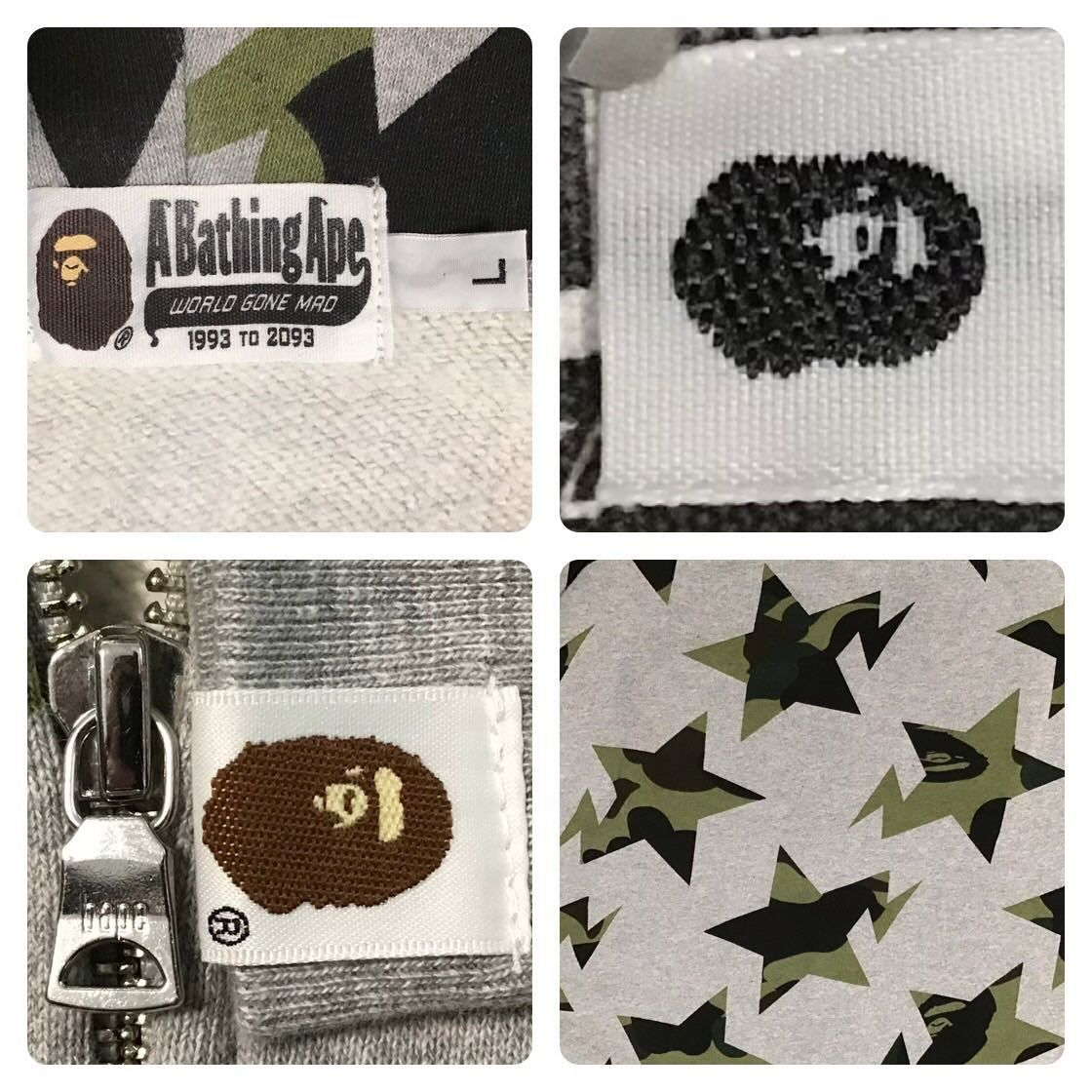 BAPE スター パーカー 1st camo × グレー Lサイズ a bathing ape BAPE 