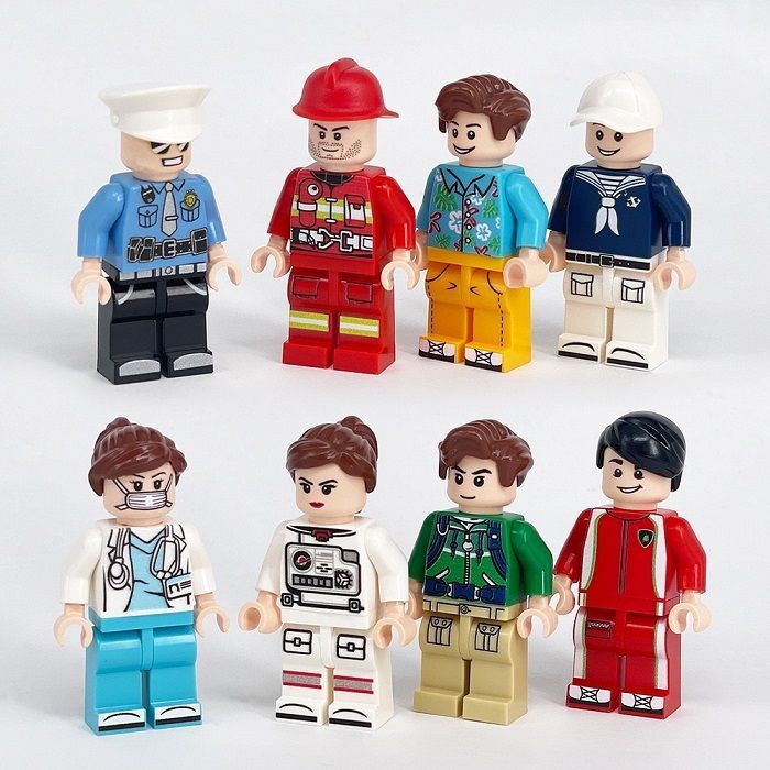 LEGO レゴ 互換 ブロック ミニフィグ はたらく人たち 8体セット 医師