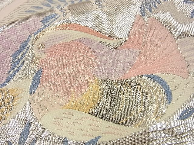 ⭐️パステルカラーの鴛鴦⭐️ 袋帯 六通 匿名☆