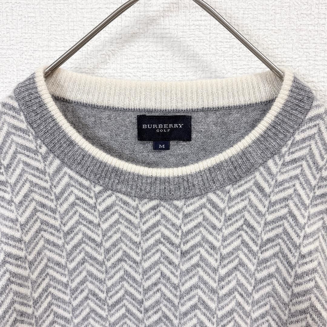 美品 BURBERRY GOLF カシミヤ100%ニット M グレーブラウン 美品 BURBERRY GOLF カシミヤ100%ニット M グレーブラウン