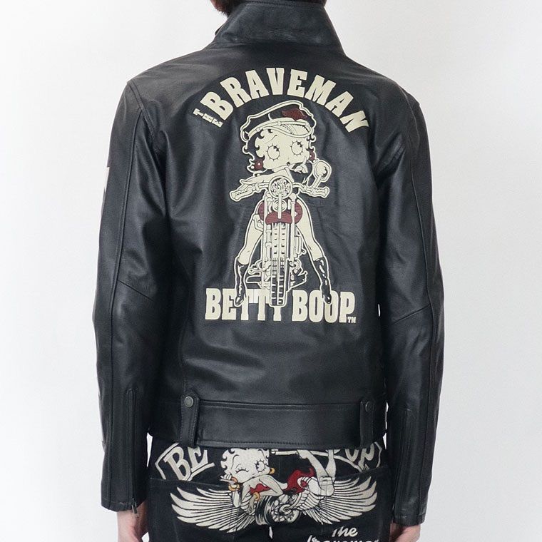 古着　ベティーブープ　レザージャケット BETTY BOOP/ベティブープ 本革レザージャケット 】BRAVE-MAN ブレイブ