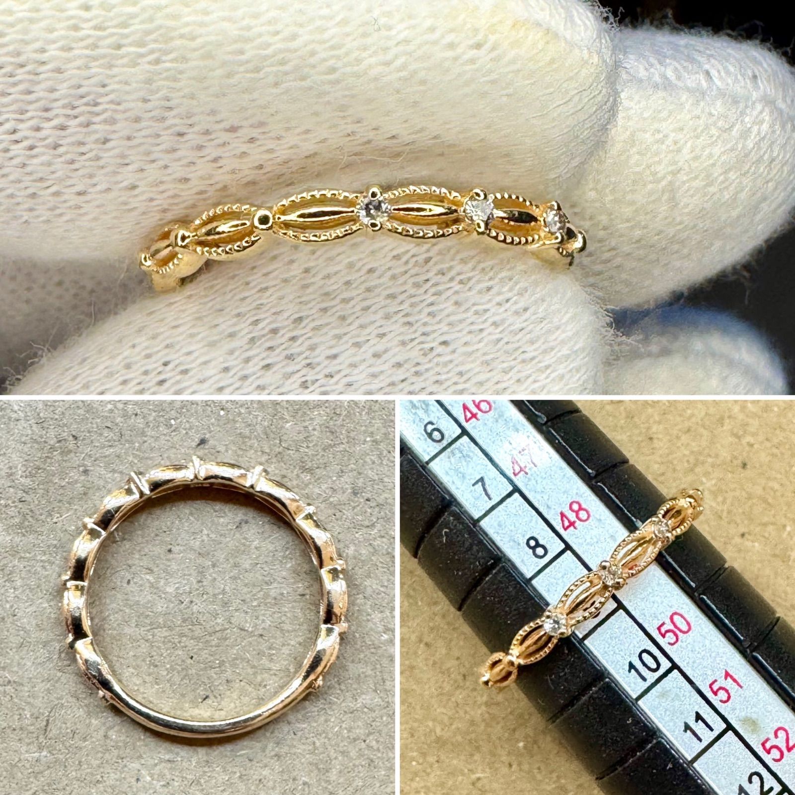 ageteコットンレースリング　9号 agete 9号 コットンレース リング 指輪