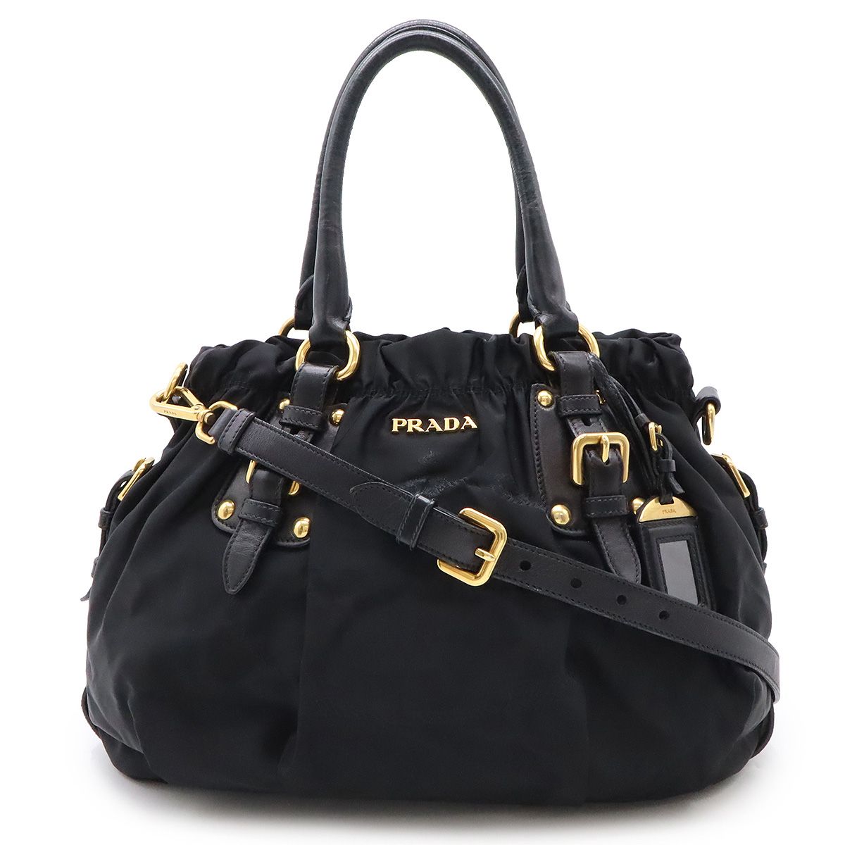 PRADA - PRADA プラダ ロゴジャガード ショルダーバッグ トート