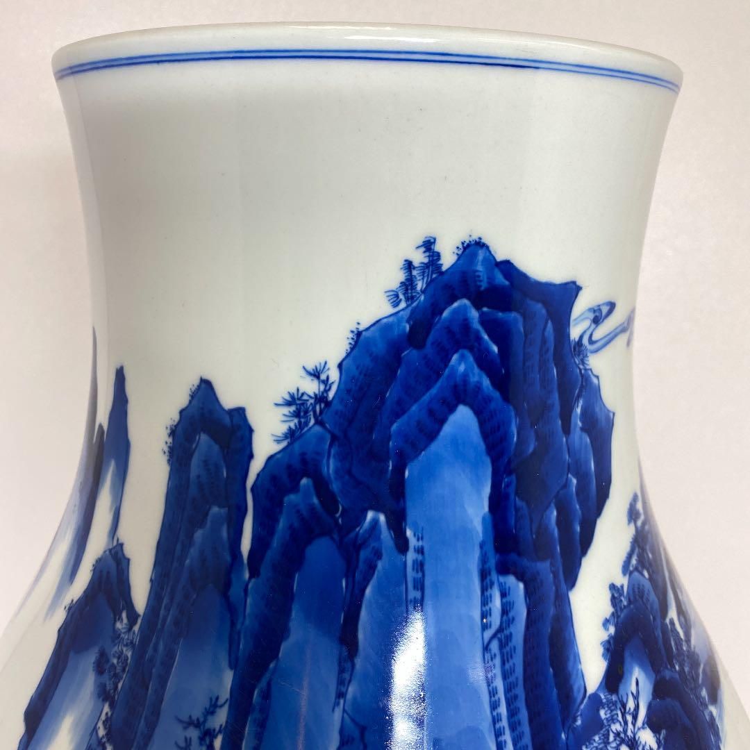 博古雅玩 中国 青花赤壁懐古 大花瓶 高さ46.5cm 東H5-0416