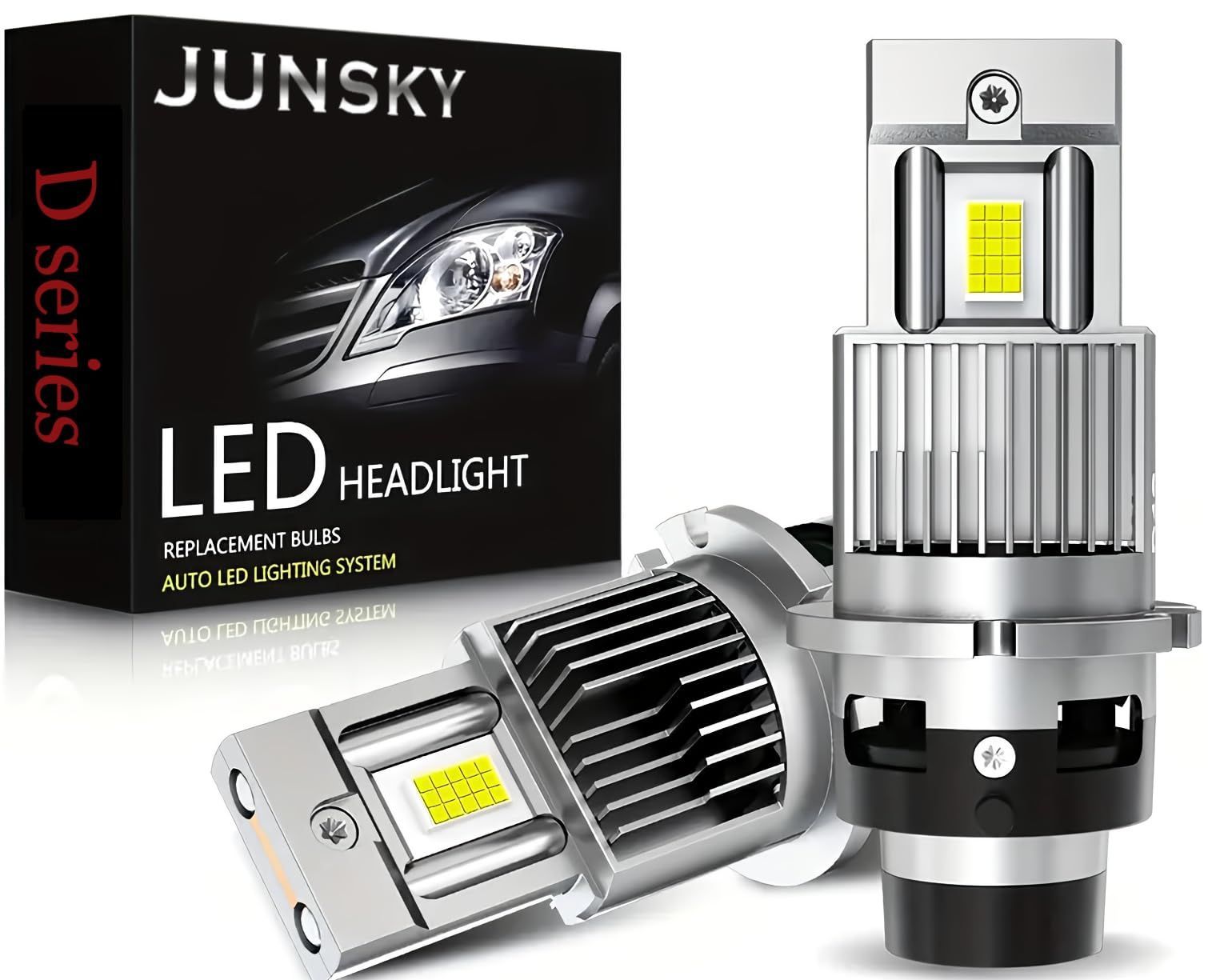新品 JUNSKY ヘッドライト LED D2R/S ポン付け 正真正銘 爆光 12600lm 純正サイズ対応 配線レス 2024年モデル LEDバルブ 車検対応 DC12-28V 2個入りセット (2R/S)