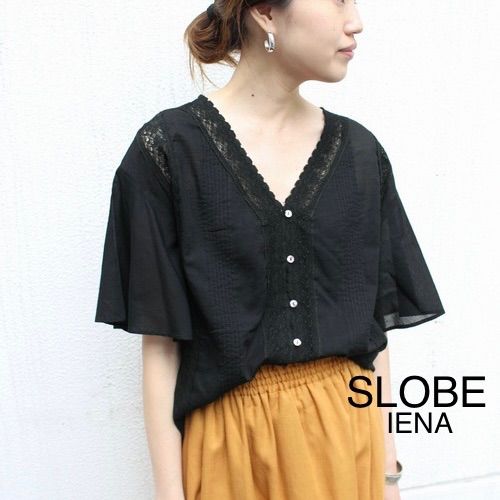SLOBE IENA マニーレースVネックブラウス イエナ SLOBE IENA - 新品タグ付き SLOBE IENAマニーレースVネックブラウスの