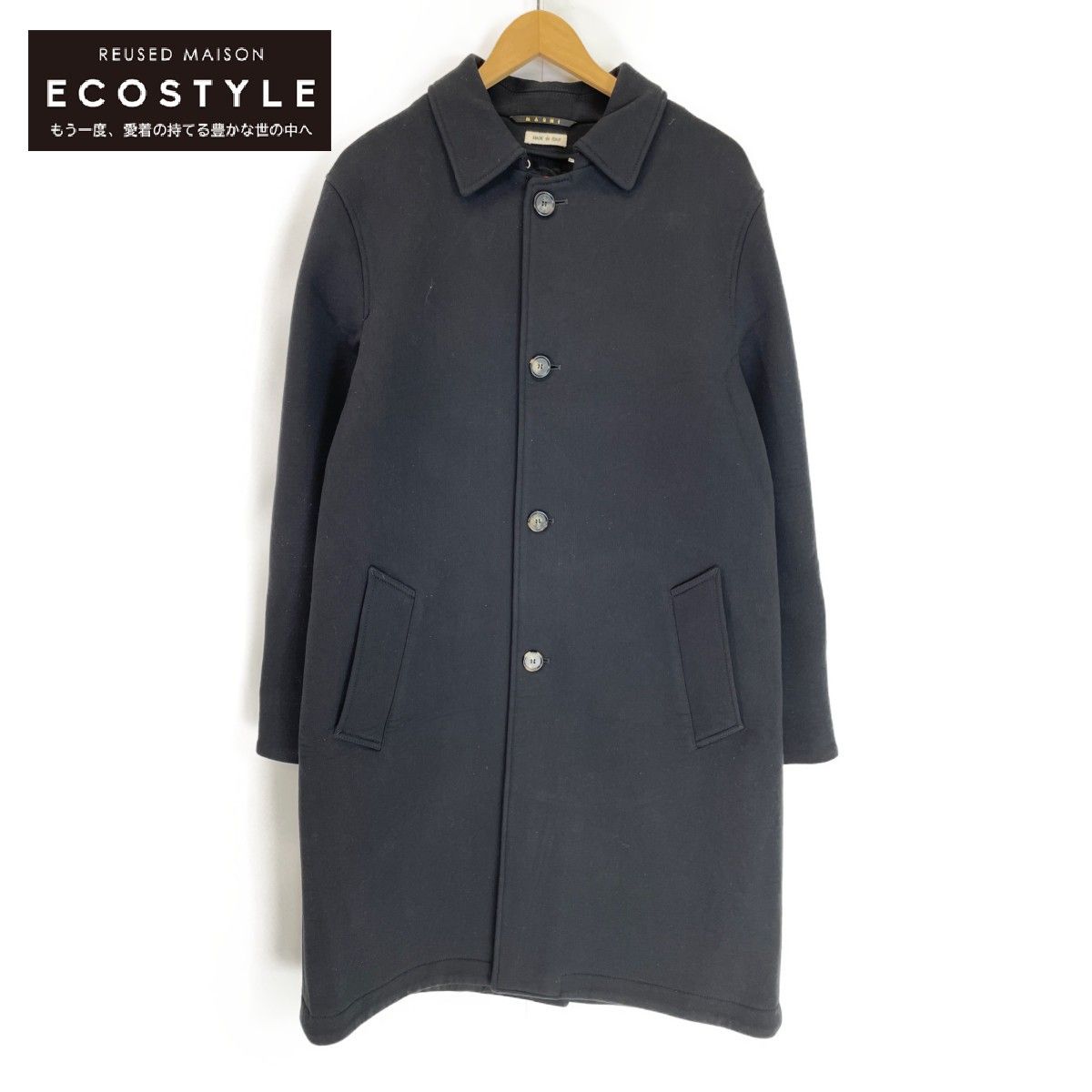 MARNI マルニ 20SS ネイビー トロピカルウールコート 46