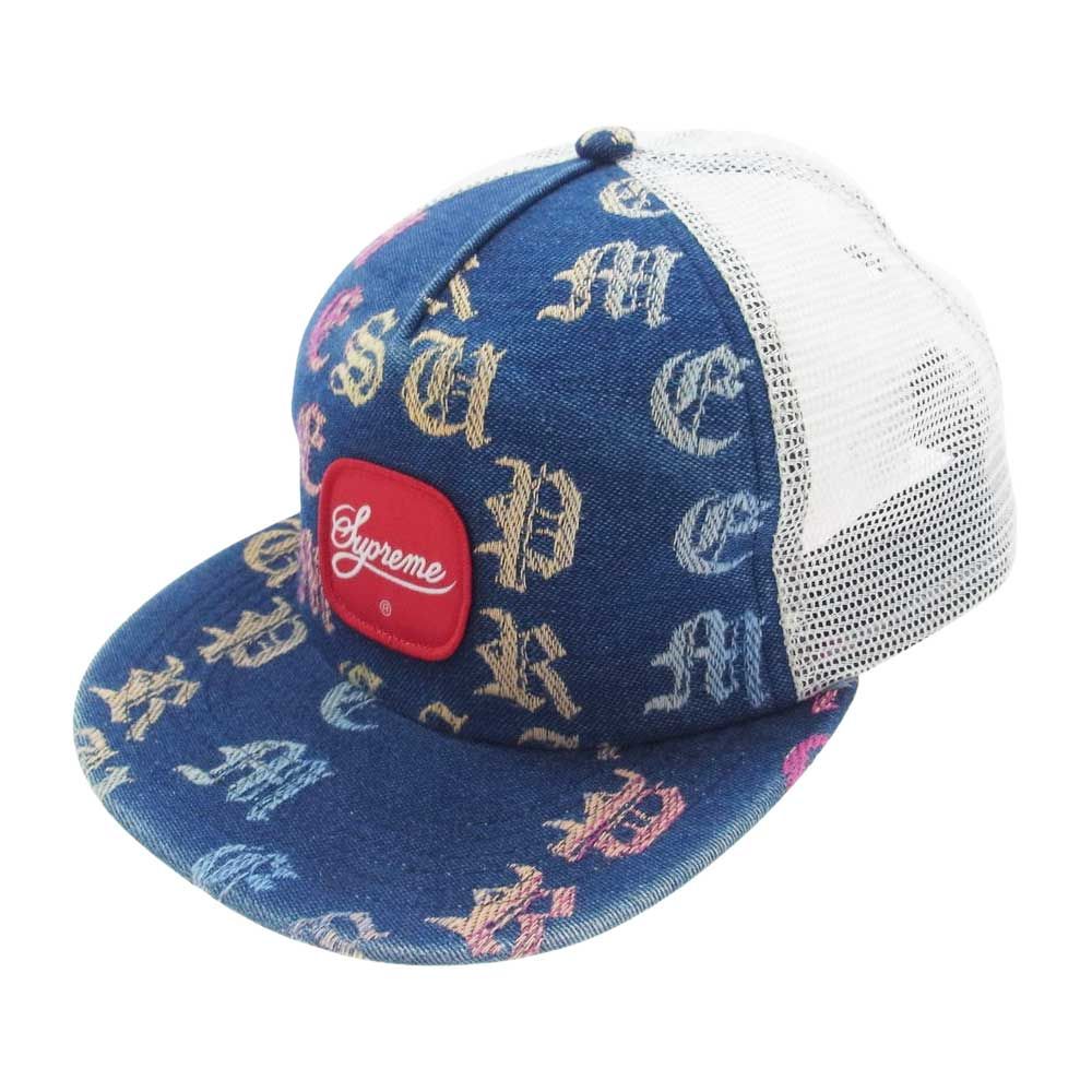 Supreme シュプリーム キャップ Gradient Jacquard Denim Mesh5-Panel デニム メッシュ トラッカー キャップ インディゴブルー系【中古】