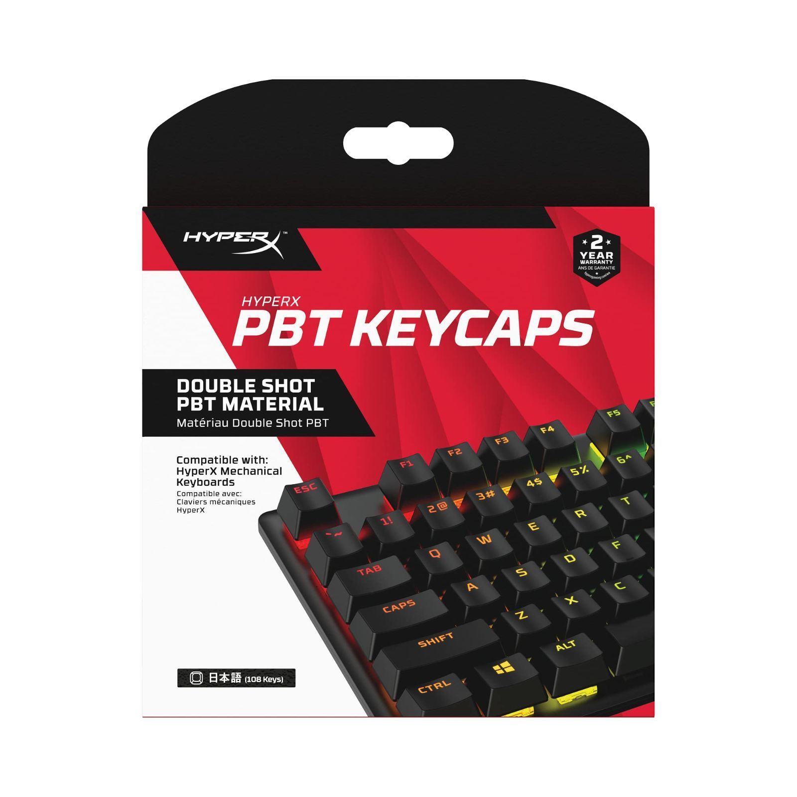 Color:日本語/ブラック 【日本語配列】 ハイパーエックス(HyperX) PBTキートップ フル108キーセット ブラック 2 519P1AA#ABJ