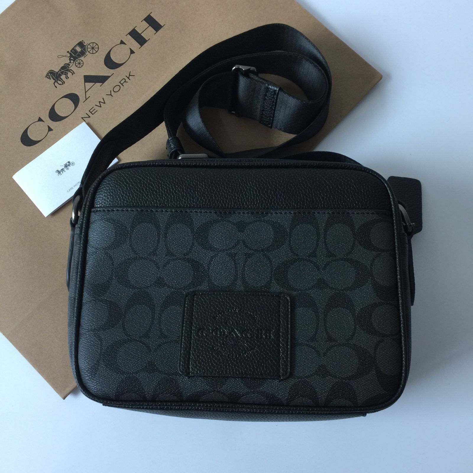 新品 COACH コーチバッグ C6080 チャコール×ブラック フライトバッグ ボディーバッグ ショルダーバッグ 斜めがけバッグ アウトレット品  新品未使用 - メルカリ