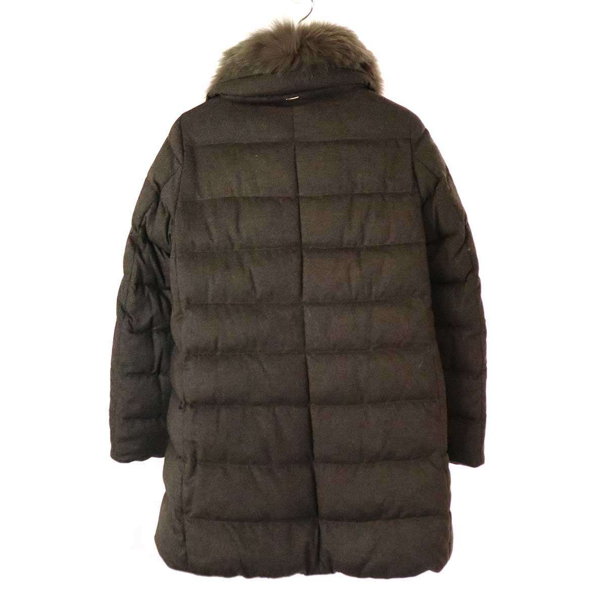 HERNO ヘルノ PIACENZA社製生地 シルクカシミヤフォックスファーダウン  