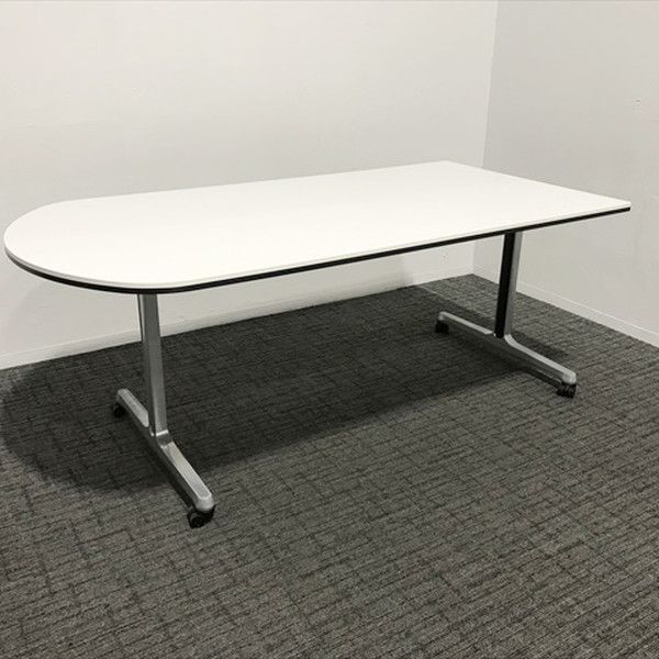 ミーティングテーブル 完成品 作業台 キャスター付 オカムラ ホワイト