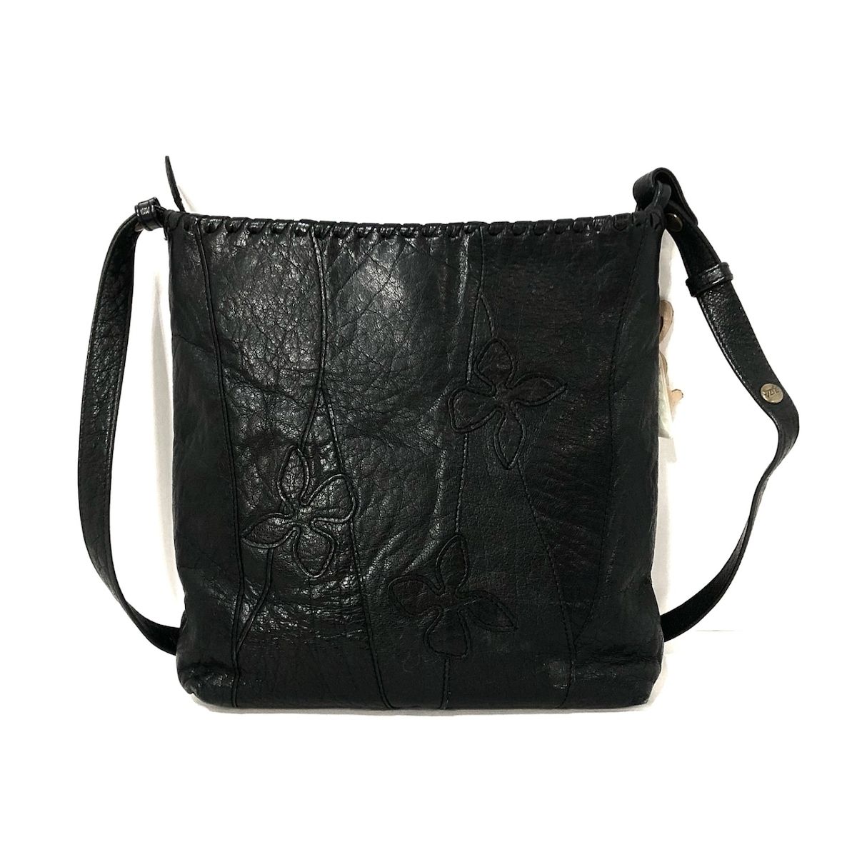 IBIZA イビザ レザーショルダーバッグ 斜めがけ 紺 白 ネイビー