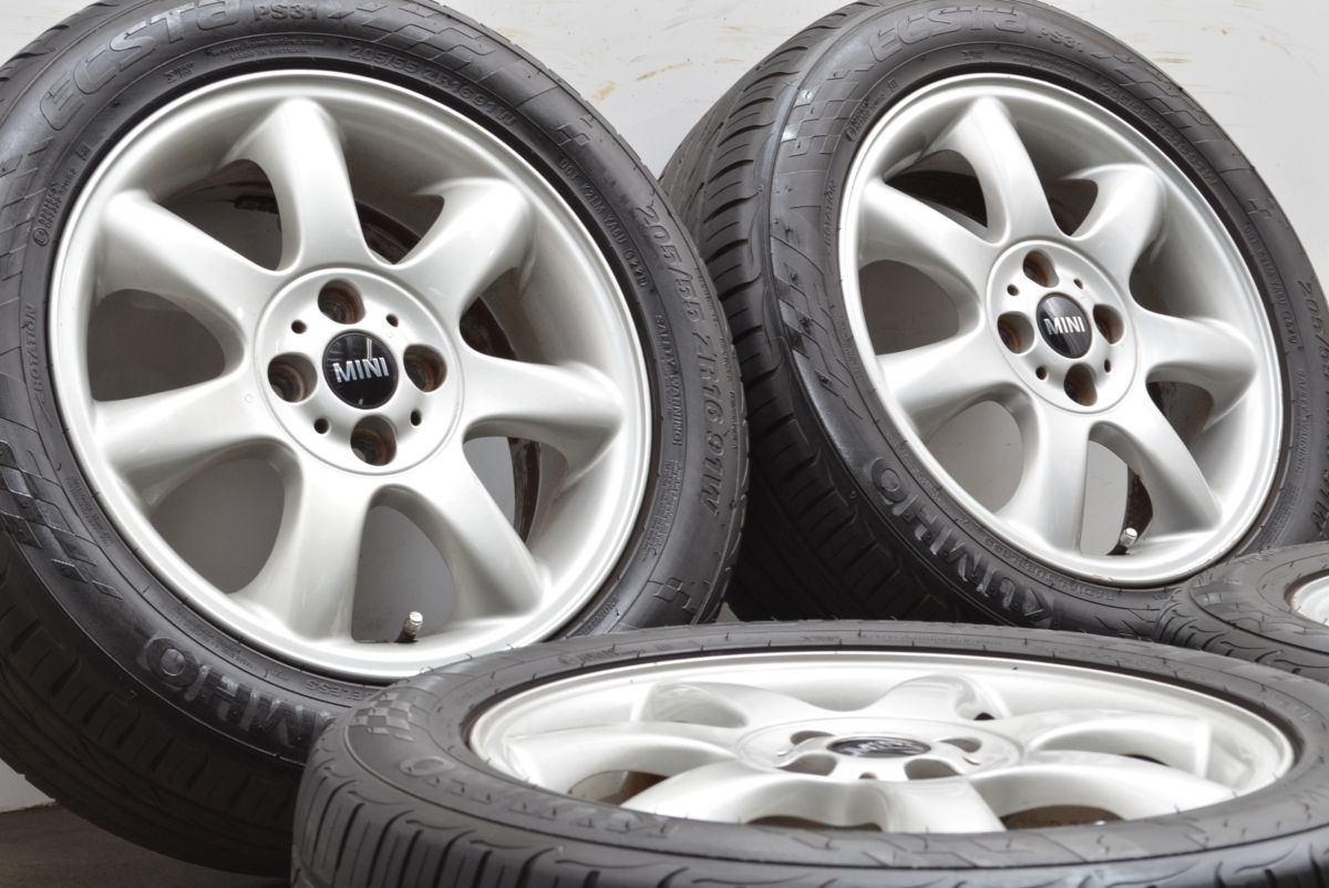 正規品 MINI R56 ミニクーパー 純正 16in 6.5J 48 PCD100 クムホ エクスタ PS31 205|55R16 品番 6775684 ブリッジスポーク R94 可