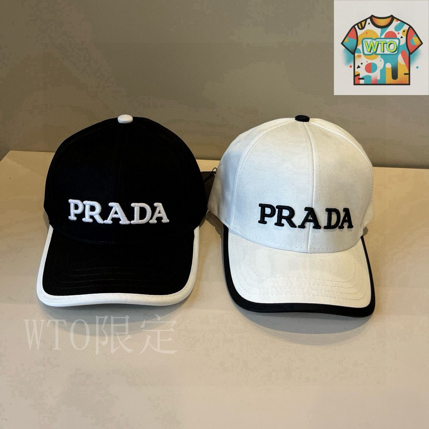 PRADA プラダ ベースボールキャップ キャンバス レタリングロゴ PRADA プラダ ベースボールキャップ キャンバス レタリングロゴ