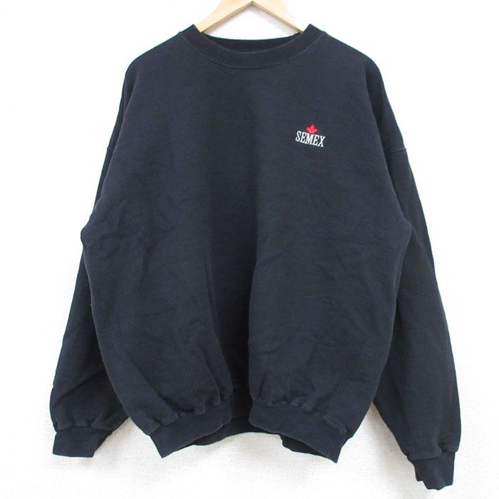 XL/古着 ヘインズ Hanes 長袖 スウェット メンズ 00s SEMEX 大きいサイズ クルーネック 黒 ブラック 24sep05 中古 スエット トレーナー ト