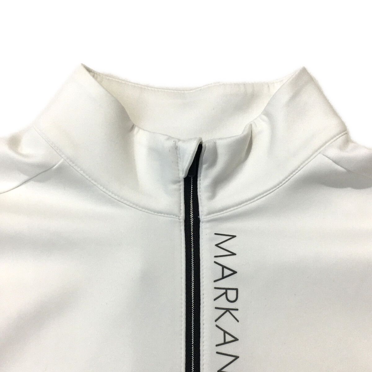 MARK&LONA ゴルフ長袖ジップアップシャツ ホワイト マークアンドロナ