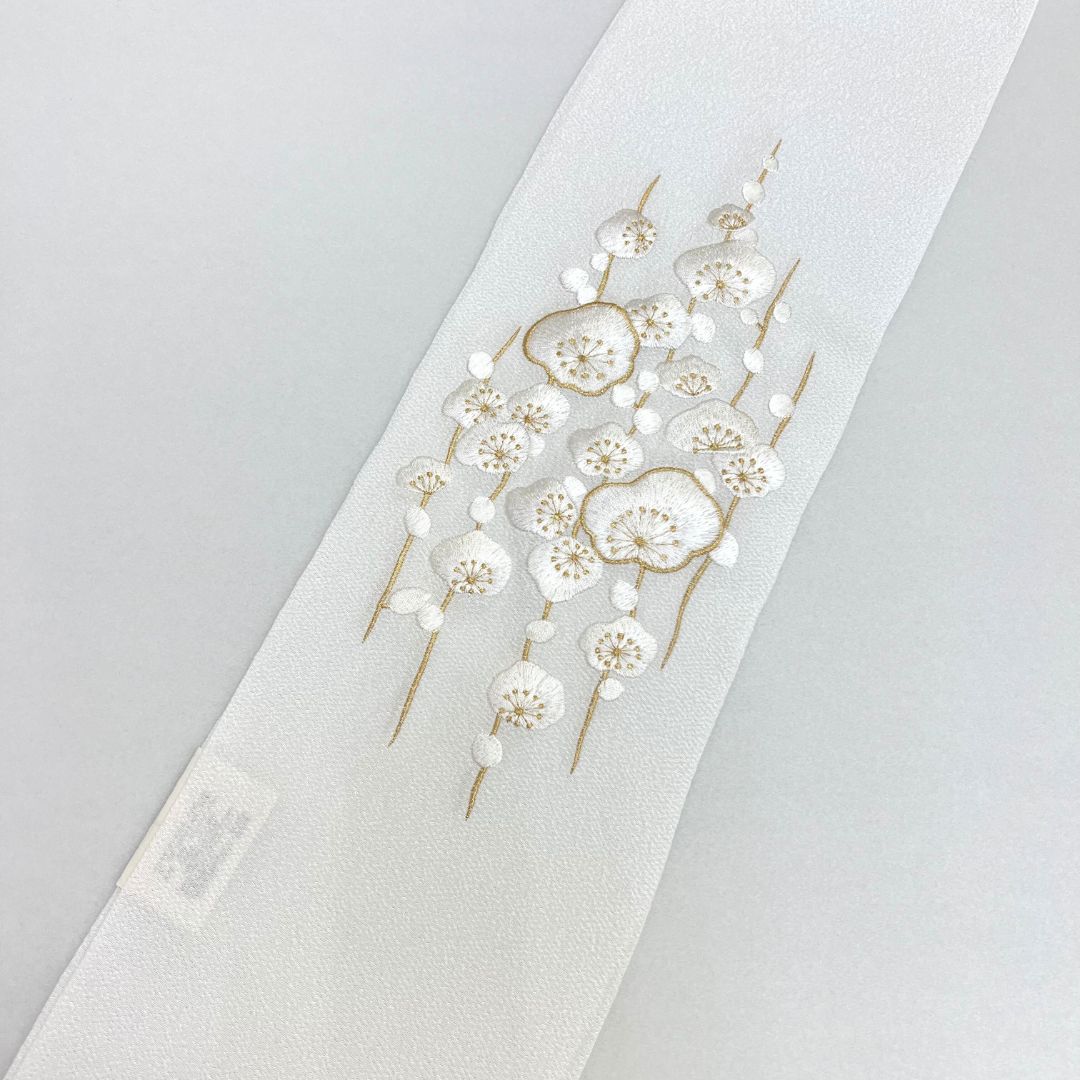 白×ゴールド 梅 刺繍衿】 成人式 卒業式 振袖 袴 訪問着 着物