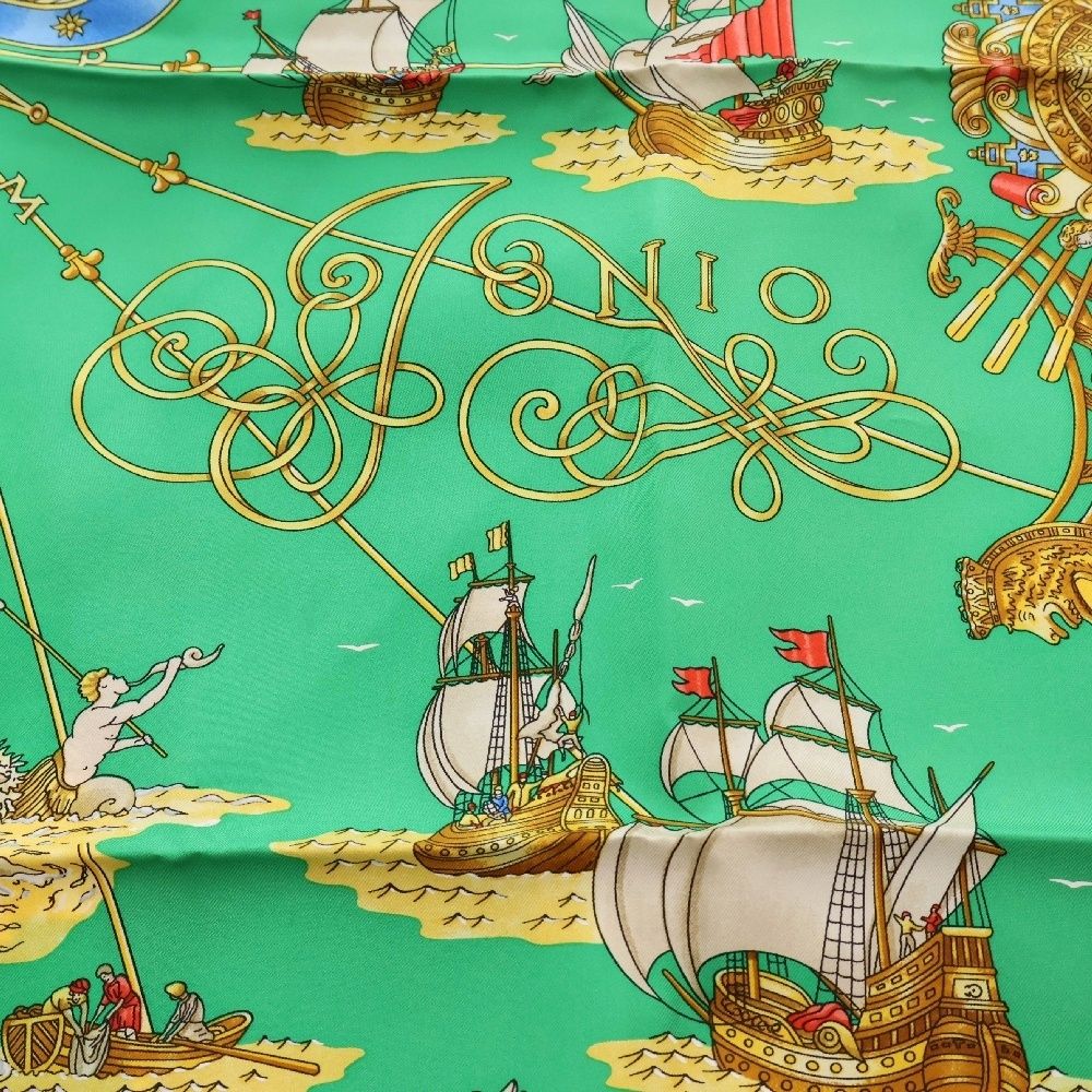 HERMES (エルメス) カレ90 VOILES DE LUMIERE 光の帆船 シルク