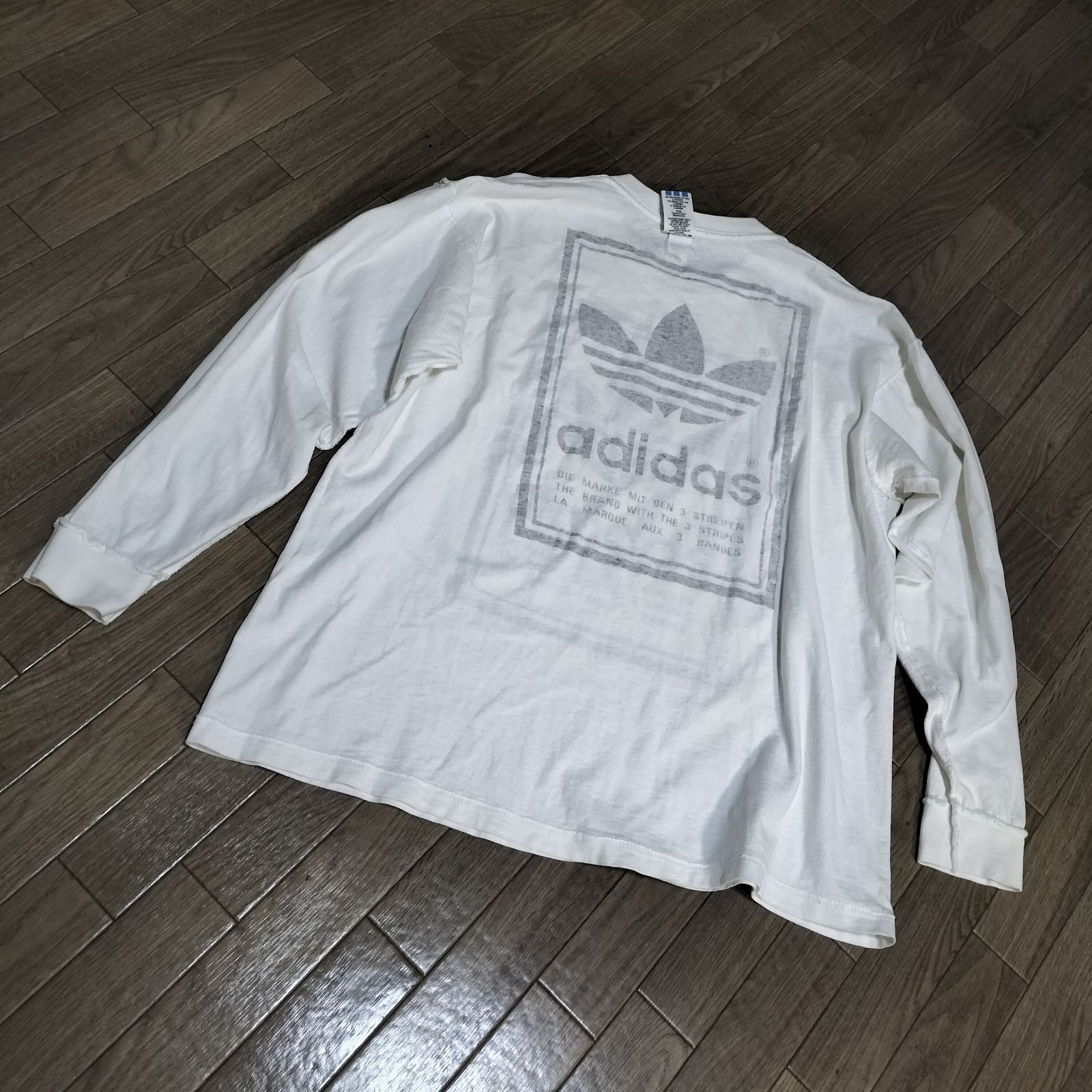 希少☆adidas 80s 90s USA製 ボックスロゴ ロングTシャツ カットソー 希少☆adidas 80s 90s USA製 ボックスロゴ ロングTシャツ カットソー