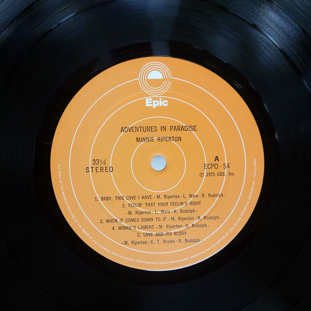 盤 MINNIE IN PARADI EPIC ECPO 54 LP その他 レコード CD DVD ブルーレイ