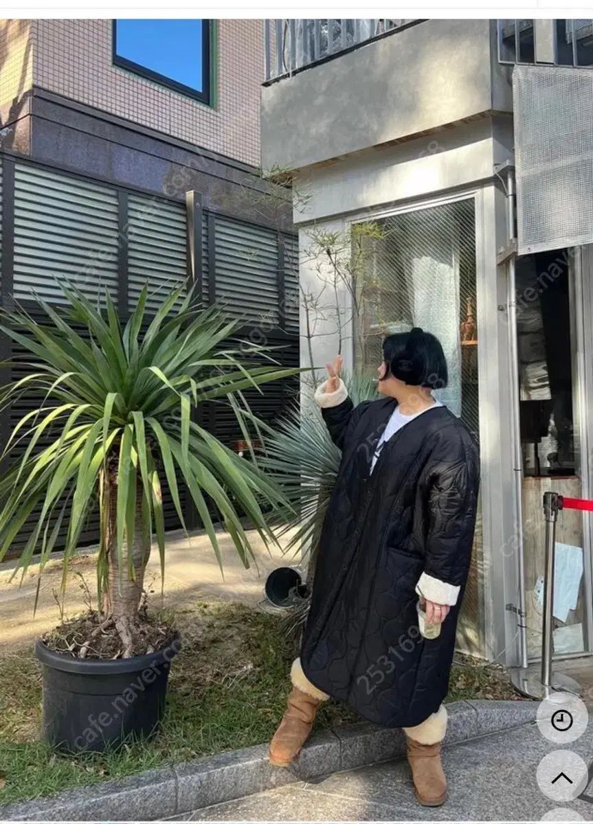 みこプロジェクト シープスキン キルティング ブラック アウター