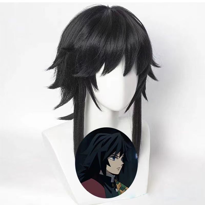 鬼滅の刃 水の呼吸 冨岡義勇 コスプレ小物 ウィッグ ネット付