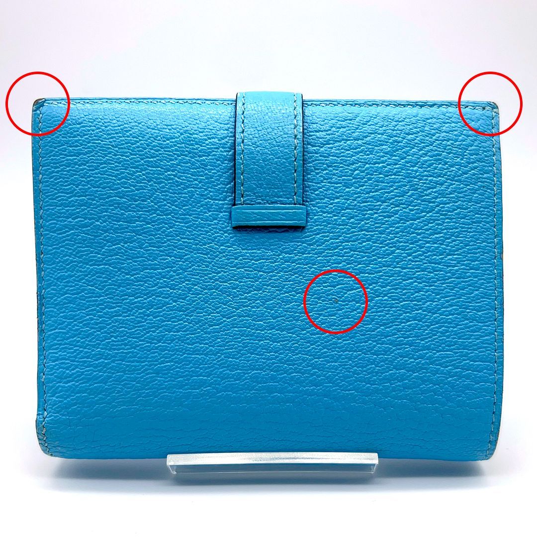 エルメス HERMES ベアン コンパクト シルバー金具 D刻印 二つ折り財布