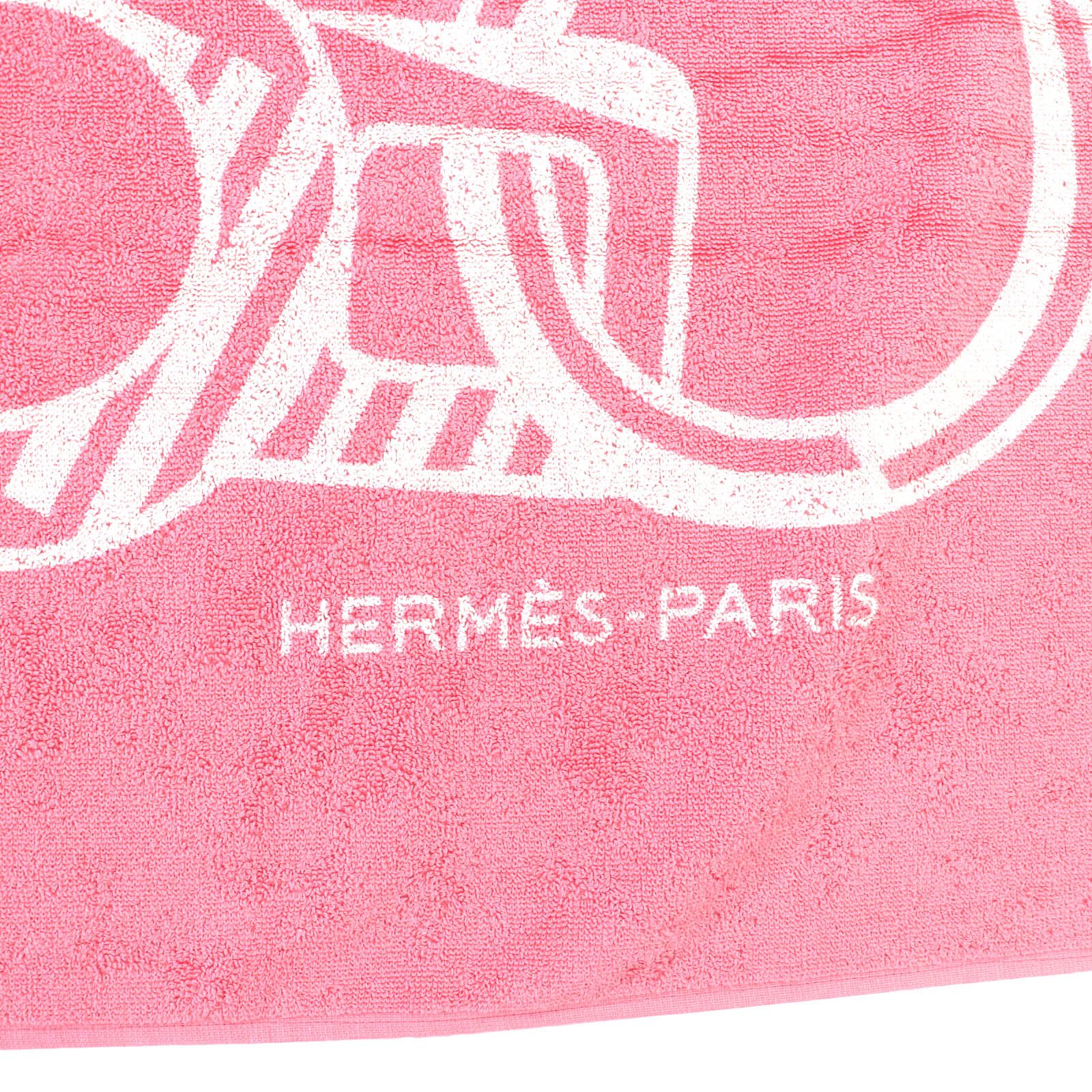 HERMES エルメス ヨッティング タトゥ ド レ バックル PM コットン マグノリア フリンジ付 ビーチタオル フランス製 レディース SKLAD-KIRPICHA_RU