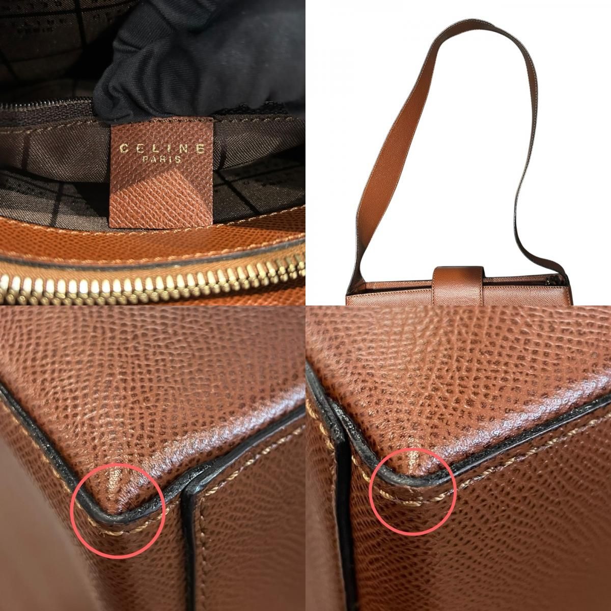 CELINE ボディバッグ ブラウンレザー 楽天市場】セリーヌ オールドセリーヌ レザーフラップショルダー