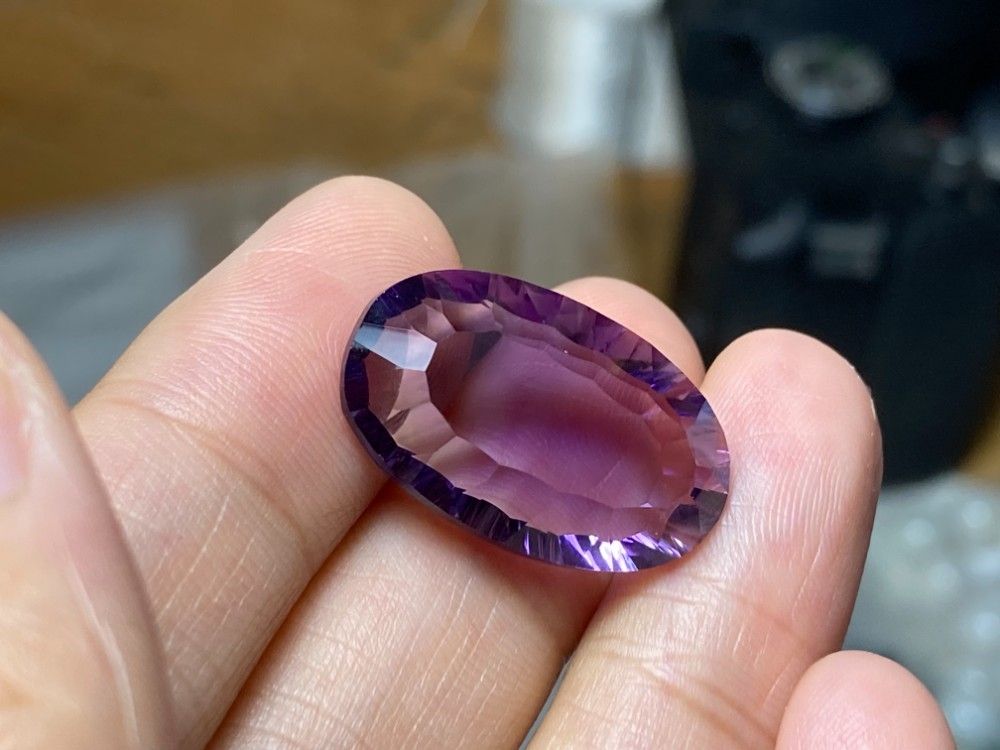 AMR07 天然 大粒 アメジスト 楕円 アメシスト 紫水晶 ２月誕生石