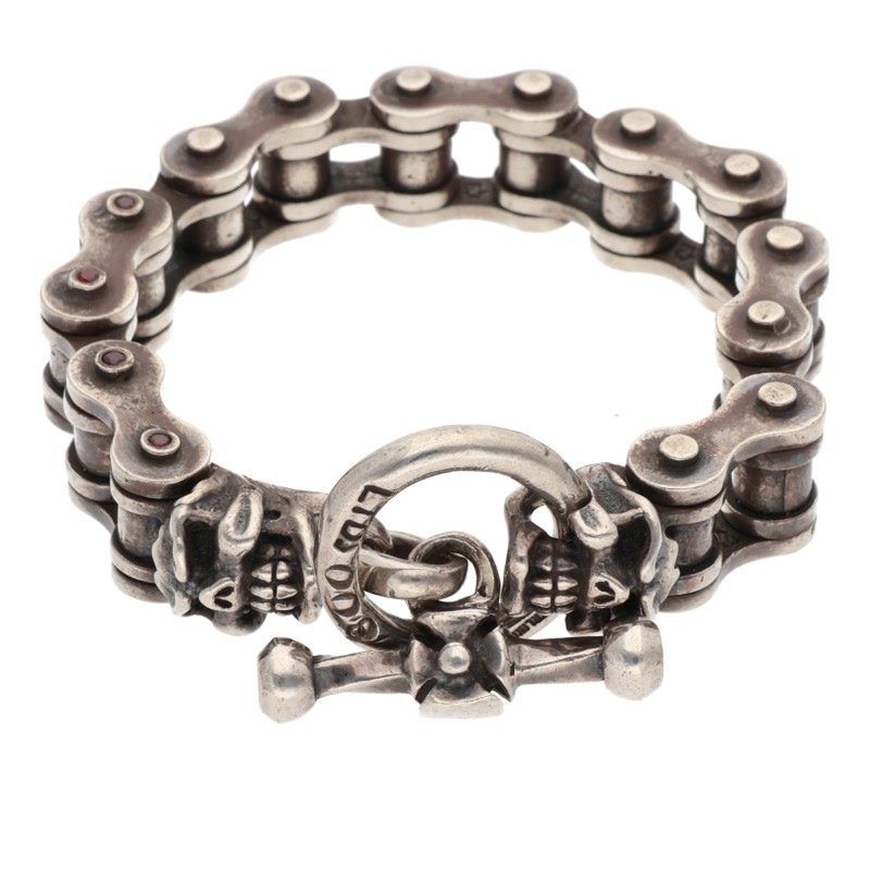 トラヴィスワーカー ドライブチェーン 8ルビーカスタムシルバーブレスレット メンズ