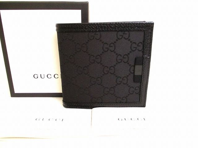 グッチ GUCCI GG ナイロン×レザー 2つ折り 財布 コンパクト財布 メンズ レディース　【新古品】 28,600円