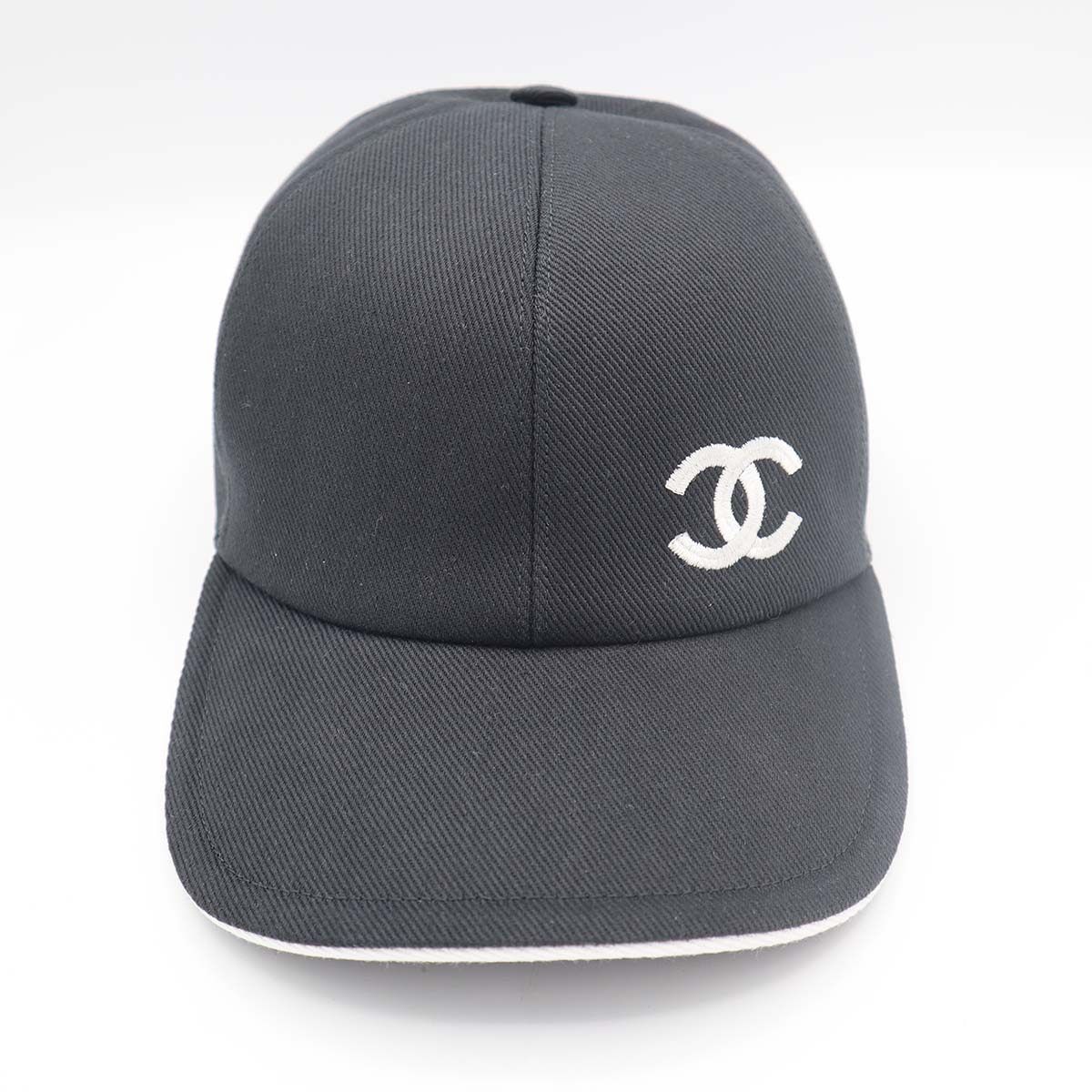 CHANEL シャネル キャップ 帽子 デニム コットン ブラック レディース
