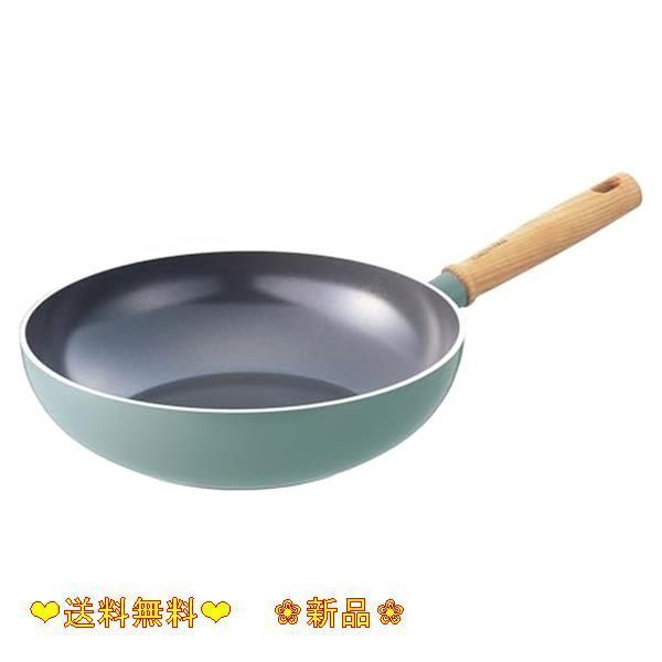 E.ウォックパン28cm_単品 グリーンパン GREENPAN メイフラワー