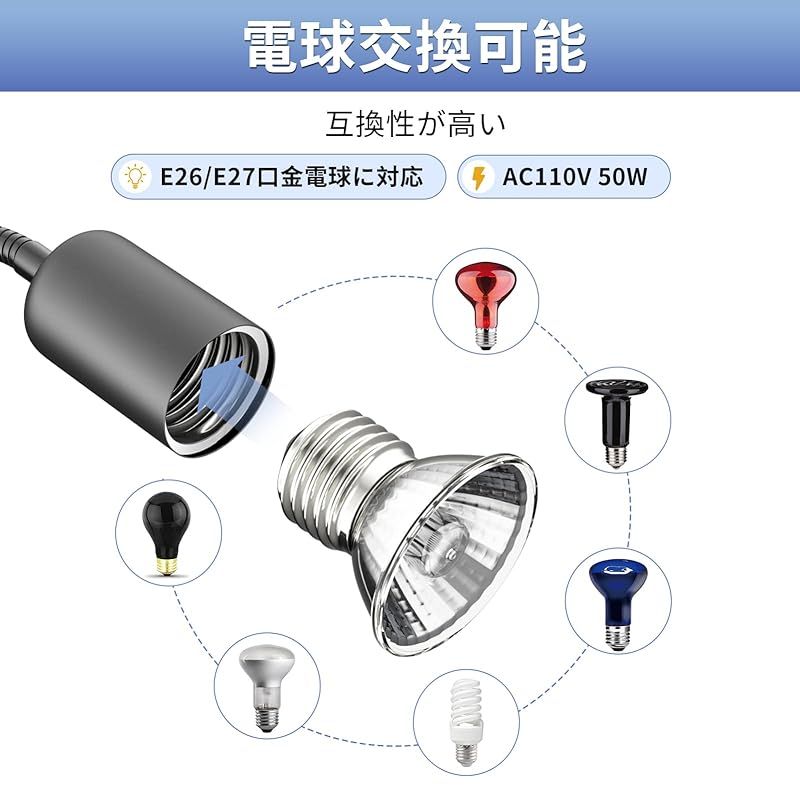DTZY 双頭爬虫類ライト 紫外線ライト 亀 両生類用ライト バスキング