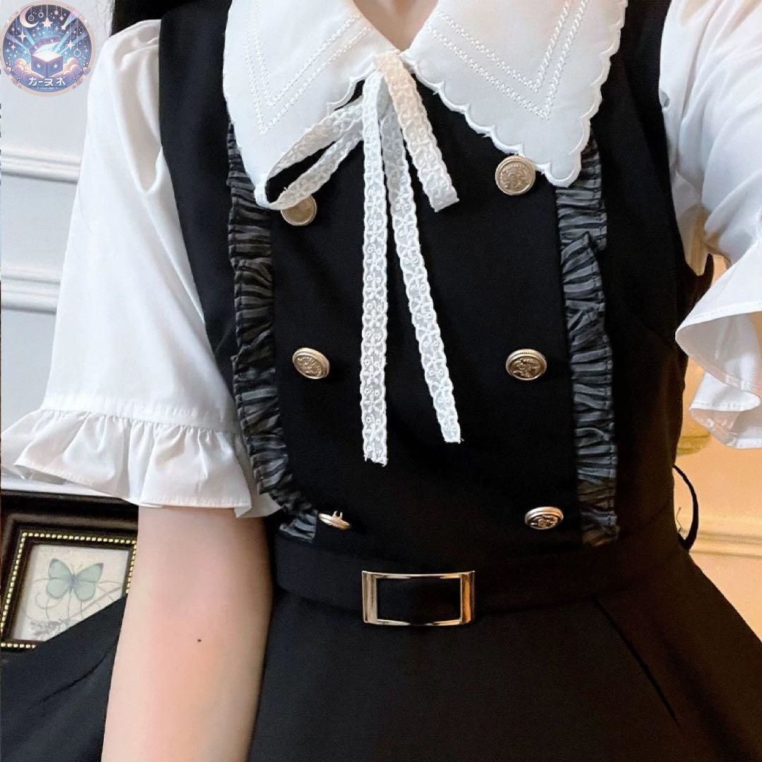 ♥ 春のお出かけに イベントにもぴったり 学生服風ロリータワンピ ブラウス付き