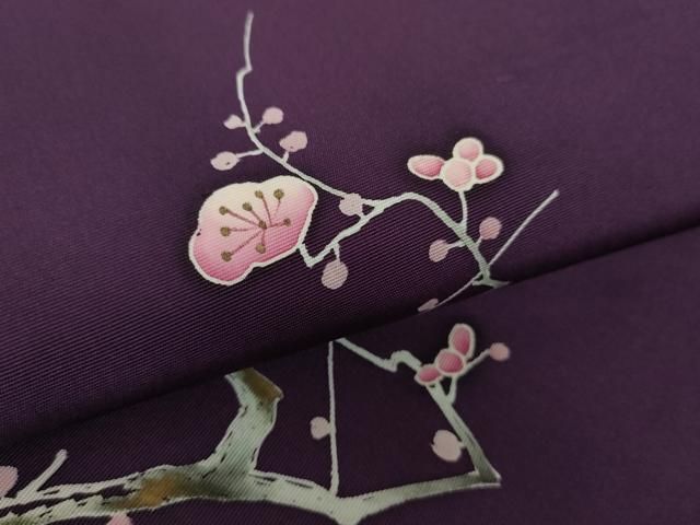 平和屋着物○塩瀬 九寸開き名古屋帯 枝梅 金彩 正絹 逸品 DAAY1630ps