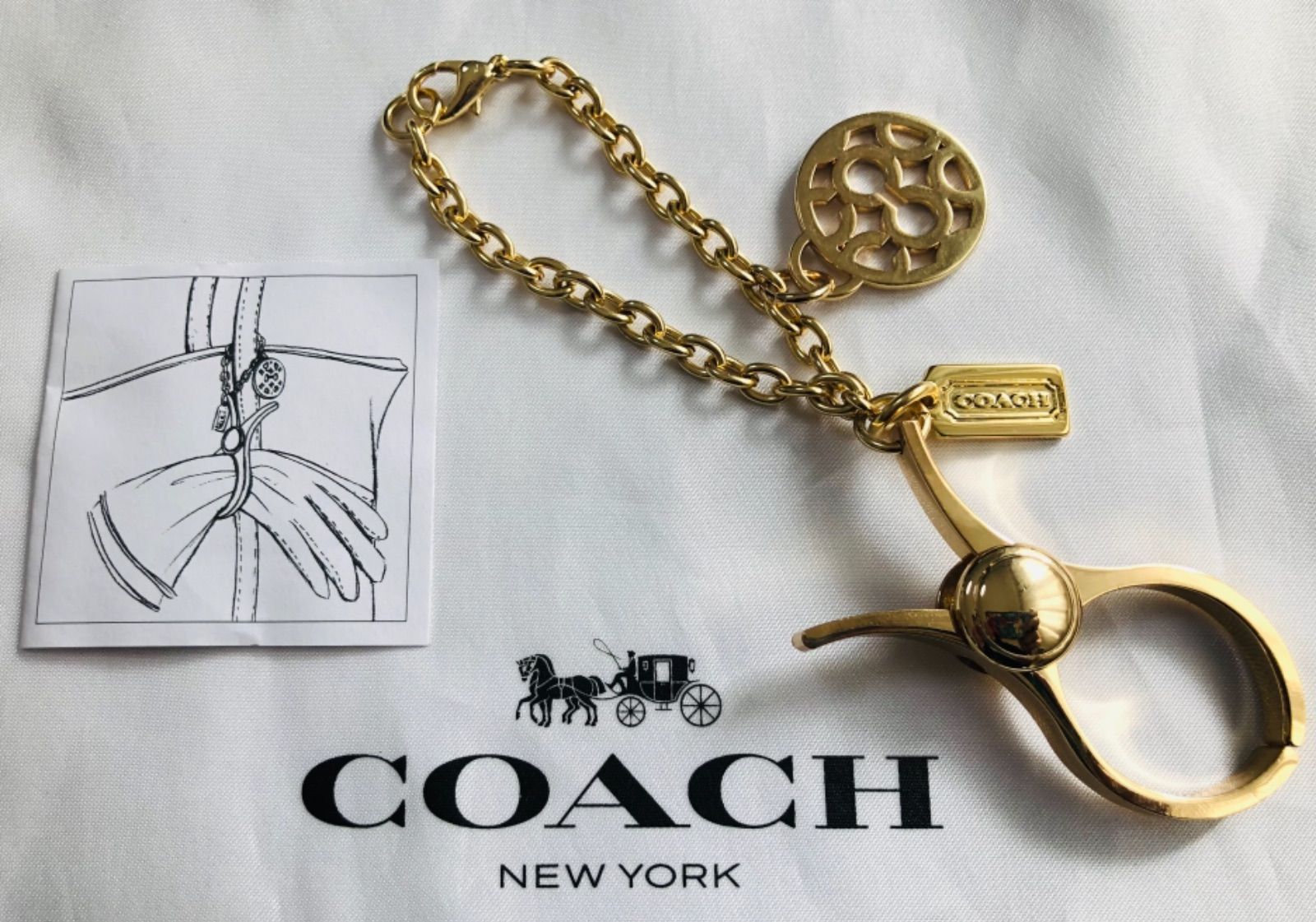 未使用美品 コーチ COACH 手袋チェーンクリップ グローブホルダー